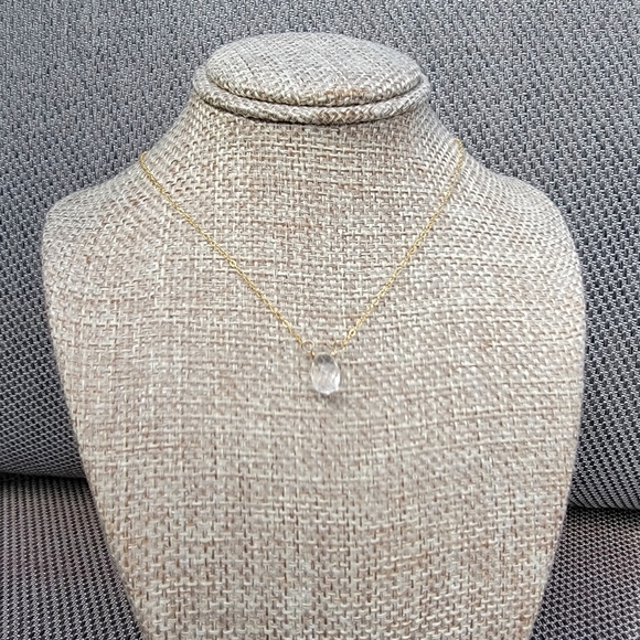 ROCK CRYSTAL QUARTZ Necklace Minimalist Crystal Gemstone - Picture 6 of 6